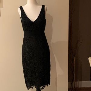 Black knee length lace dress